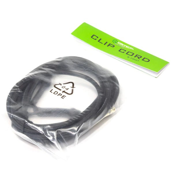 Critical Heavy Duty Clip Cord (8') Black