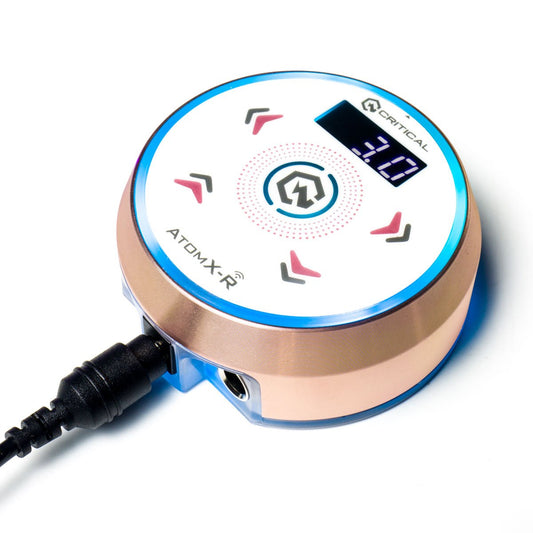 Critical Tattoo® Atom X-R Power Supply — Rose Gold with White Overlay