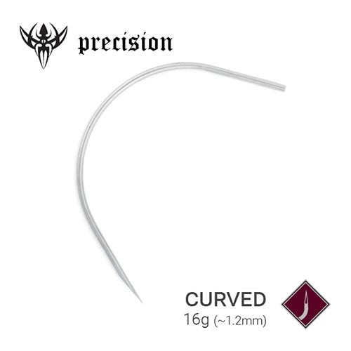 or 14g Precision Sterilized Curved Piercing Needle — Price Per 1