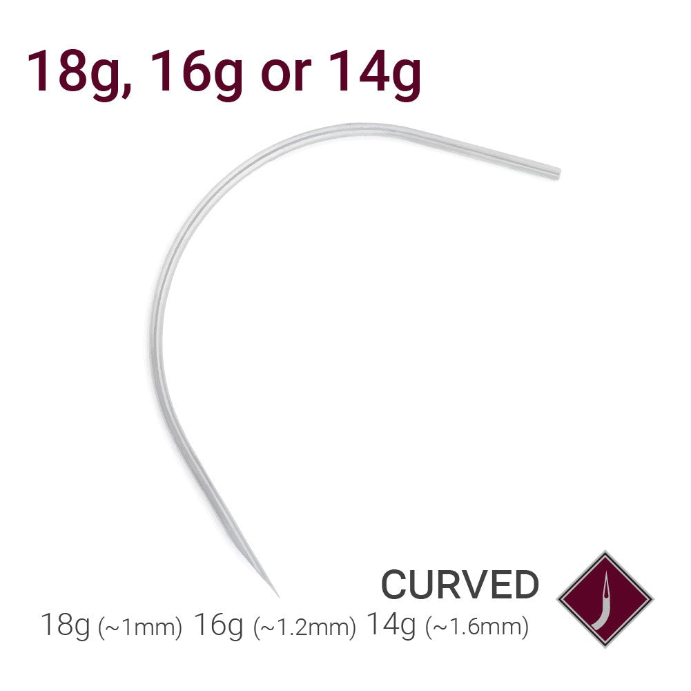Precision Curved Piercing Needle — Price Per 1 PainfulPleasures