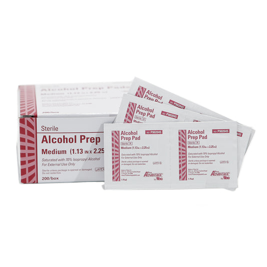 Pro Advantage Alcohol Prep Pads — Medium — Box of 200