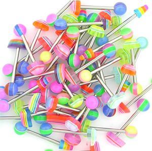 14g 5/8" Acrylic Funky Mix Straight Barbells - Price Per 10 - Painful Pleasures