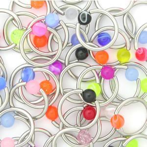 14g Acrylic Captive Rings - Price Per 10