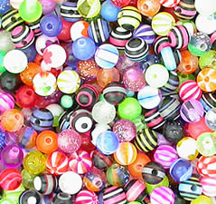 200 Acrylic 5mm Balls For 14g-12g-10g Shafts - Huge Color Mix - Closeout!!! .04cents each