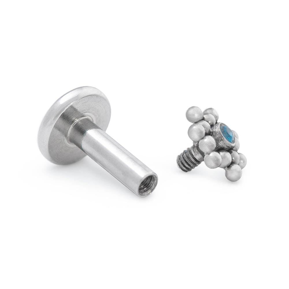 Tilum 14g-12g Internally Threaded Micron Bead Cluster Titanium Jewel Top - Price Per 1