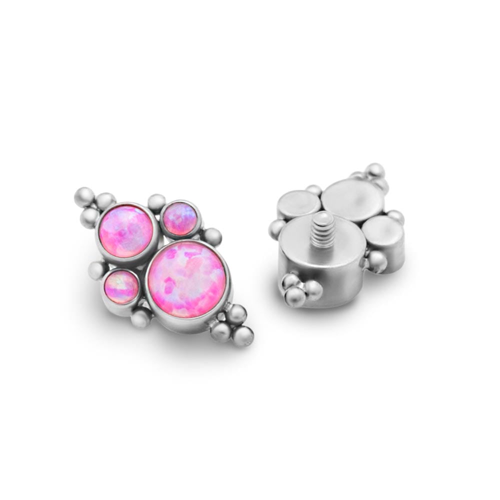 14g–12g Internally Threaded Quad-Cluster Opal Titanium Top — Pick Color — Price Per 1 White