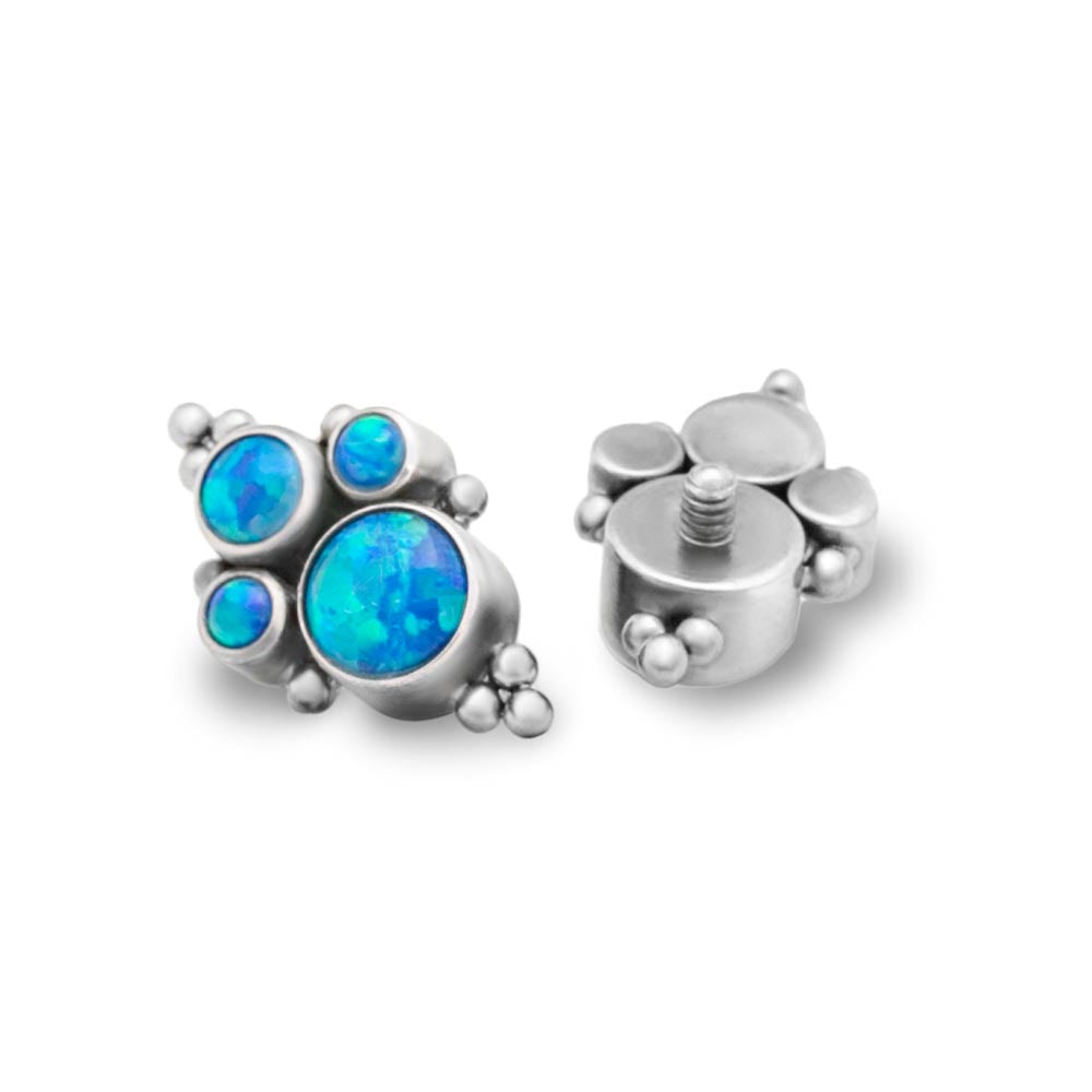 14g–12g Internally Threaded Quad-Cluster Opal Titanium Top — Pick Color — Price Per 1 Pink
