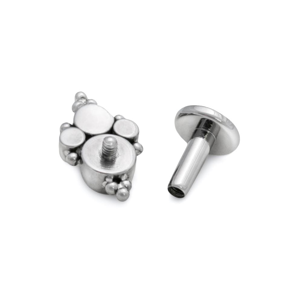 14g–12g Internally Threaded Quad-Cluster Opal Titanium Top — Pick Color — Price Per 1 Dark Lapis