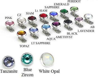 14g - 12g Internally Threaded 4mm Magnetic Jewel Top for Magnetic Base - Price Per 1 - Painful Pleasures