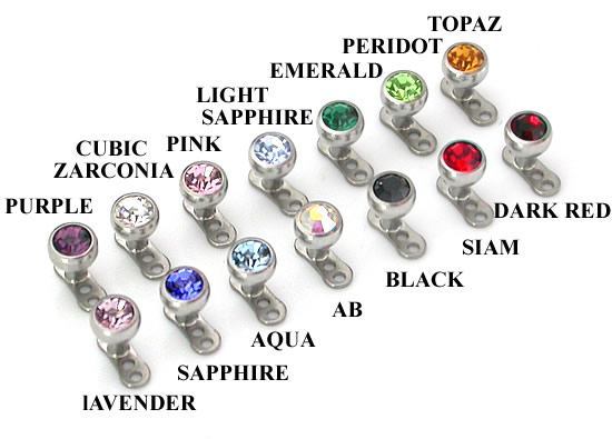 Color Options for Our Swarovski Crystal & Steel Gem Balls for 14g & 12g Internal Jewelry
