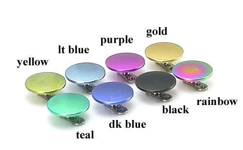14g-12g Internally Threaded Flat Titanium Disc - Color Reference