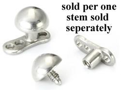 14g - 12g Internally Threaded 4mm Half Ball - Price Per 1