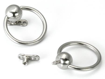 14g Captive Ring with Internally Threaded Ball - Price Per 1