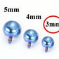 Tilum 14g - 12g Internally Threaded 3mm Titanium Ball - Price Per 1