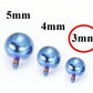 Tilum 14g - 12g Internally Threaded 3mm Titanium Ball - Price Per 1