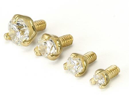 14g–12g Internally Threaded Yellow Gold Jewel Top — Price Per 1