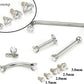Our Silver CZ Stone Ends for 12g or 14g Body Jewelry Come in 4 Sizes