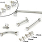 Tilum 14g-12g Internally Threaded White Gold Jewel Top - Price Per 1