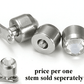 14g-12g Internally Threaded 3.4mm Crystal Jewel Beveled Top with Base