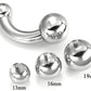 16mm or 19mm Steel Ball for 2g Internally-Threaded Body Jewelry