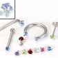 18g - 16g Internally Threaded Jewel Prong-Set Heart Top - Price Per 1