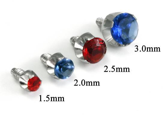 Steel Prong-Set Swarovski Crystal Ends for Internally-Threaded 12g & 14g Body Jewelry