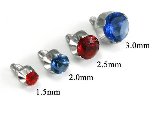 Steel Prong-Set Swarovski Crystal Ends for Internally-Threaded 12g & 14g Body Jewelry