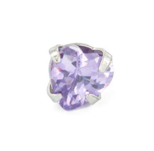 Jeweled Heart Ends for 16g & 18g Internally-Threaded Body Jewelry