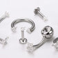 14g - 12g Internally Threaded Sterling Silver Top - Choose from 9 Styles - Price Per 1