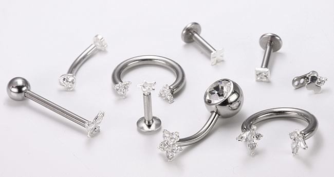 14g - 12g Internally Threaded Sterling Silver Top - Choose from 9 Styles - Price Per 1