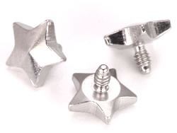 14g - 12g Internally Threaded 4mm Steel Star Top - Price Per 1 - Painful Pleasures