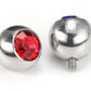 14g - 12g Internally Threaded Swarovski Jewel Top Ball - Price Per 1