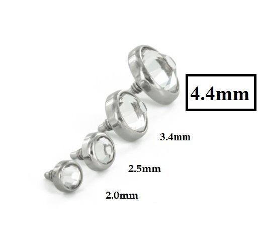 4.4mm Swarovski Crystal Top for 16g & 18g Internally-Threaded Jewelry - Price Per 1 Sizes