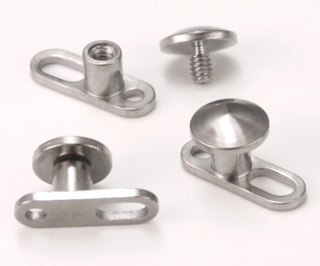 Tilum 12g Titanium Dermal Anchor with 4mm Disc Top - Price Per 1