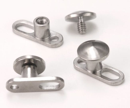 Tilum 12g Titanium Dermal Anchor with 4mm Disc Top - Price Per 1