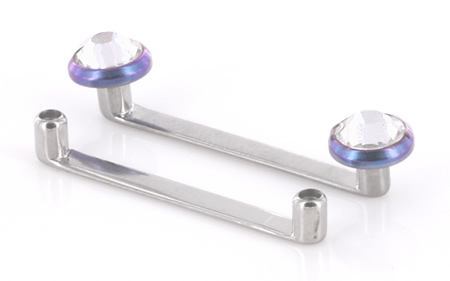 Titanium Flat Surface Barbell Internally Threaded 2.5mm Rise High Polished - 1 P Titanium Flat Surface Barbell Internally Threaded 2.5mm Rise High Polished - 1 P