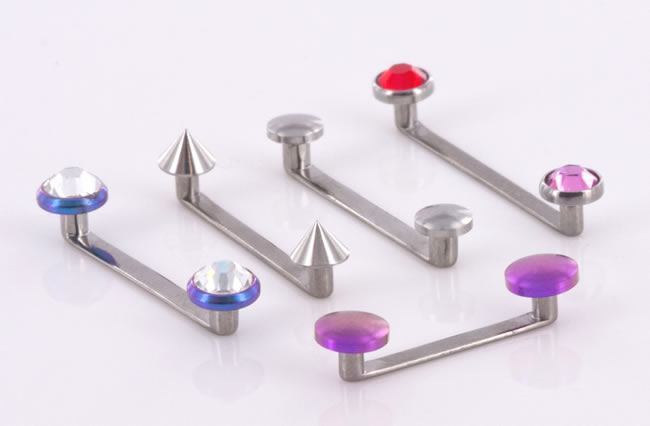 Pair Any 12g or 14g Internally-Threaded Dermal Tops or Other Ends With These Surface Barbells