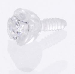 18g - 16g Internally Threaded Clear Acrylic Rose Top - Price Per 1