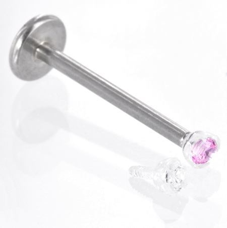 Clear Acrylic Rose Ends for 18g or 16g Internally-Threaded Labret Studs