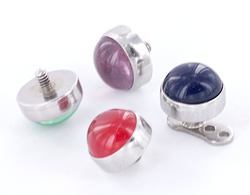14g - 12g Internally Threaded Real Stone Top - Price Per 1 - Painful Pleasures