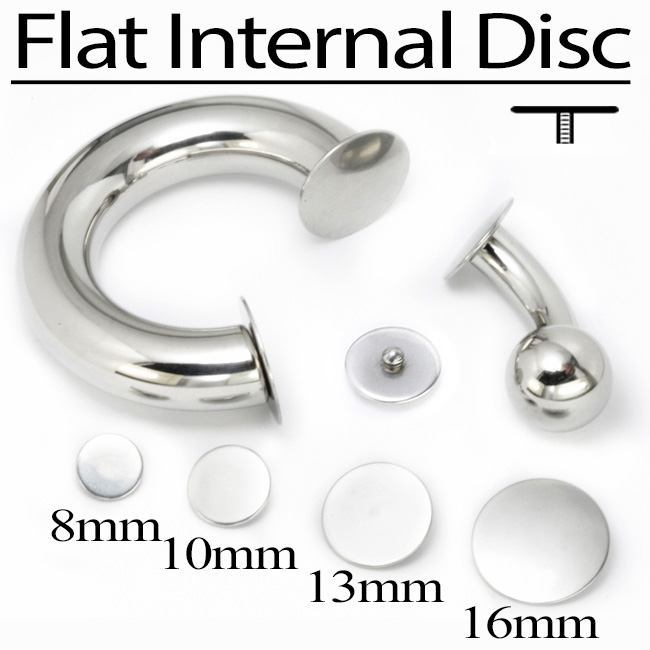 10g - 00g Internally Threaded Flat Steel Disc End - Price Per 1