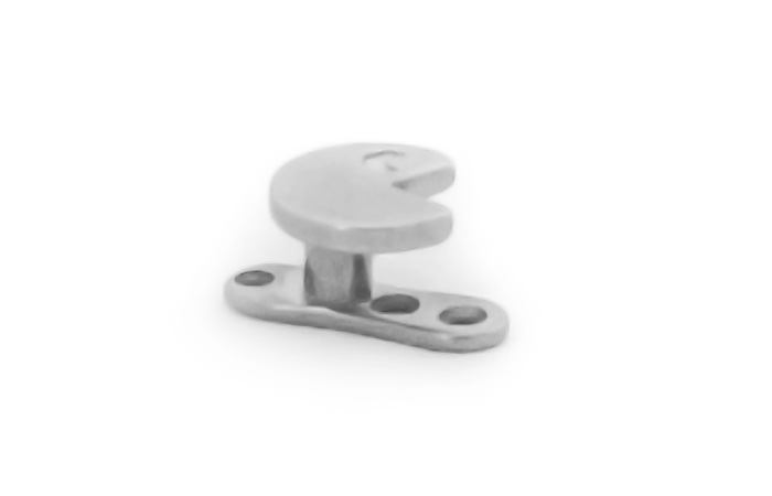 Pacman Type Chomp Chomp Tops for Dermal Anchors & Other 12g or 14g Internally-Threaded Body Jewelry