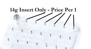6mm Straight Barbell for Our Acrylic Display Blocks for 14g Internally-Threaded Jewelry