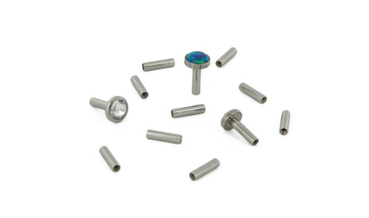 14g Internally Threaded Straight Barbell for Acrylic Display Block - Price Per 1