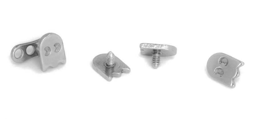 These Fun Ghost Tops for 12g or 14g Internally-Threaded Body Jewelry Look Just Like Pac-man Arcade Game Ghosts
