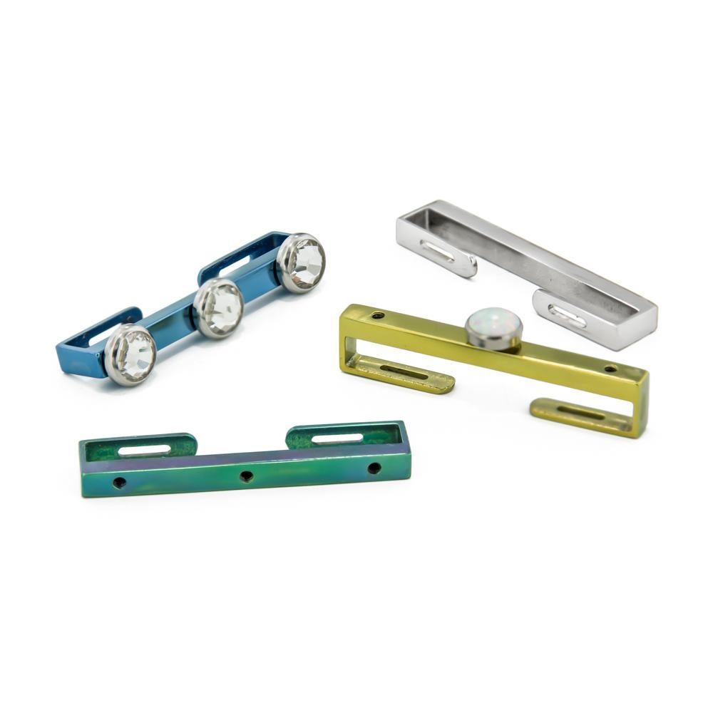 Surface Staple Flat Titanium Bar with 14g-12g Internally Threaded Holes