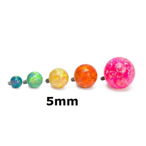 14g - 12g Internally Threaded 5mm Opal Replacement Ball - Price Per 1