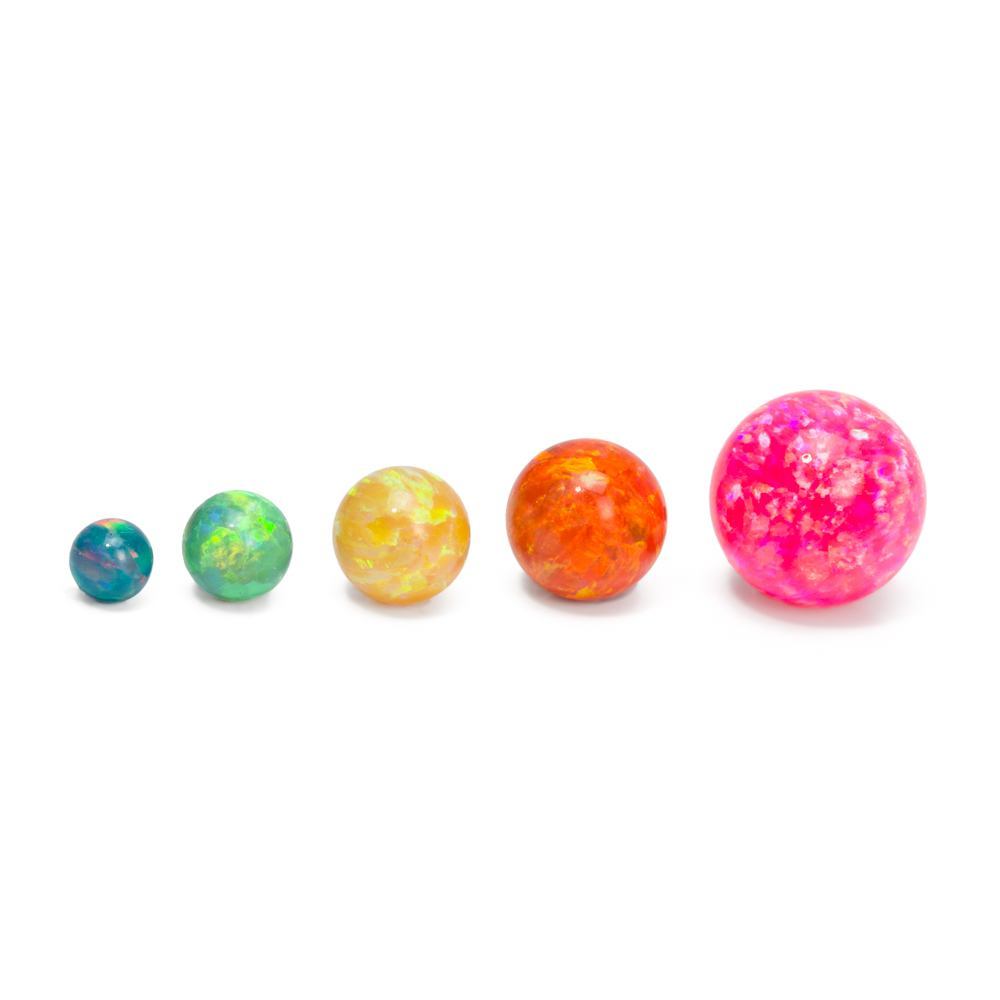 Internally Threaded Opal Replacement Ball Chart of all Balls