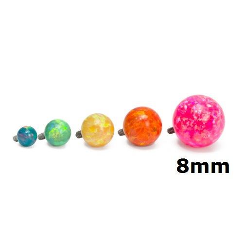 14g - 12g Internally Threaded 8mm Opal Replacement Ball - Price Per 1