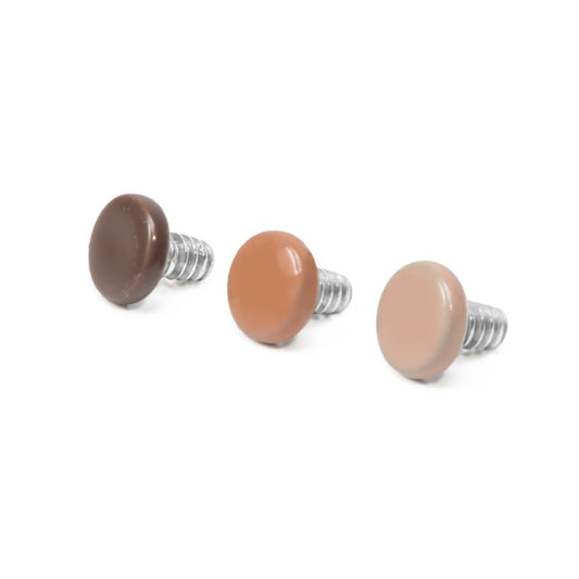 2mm Flesh Tone Internally Threaded Flat Disc Top